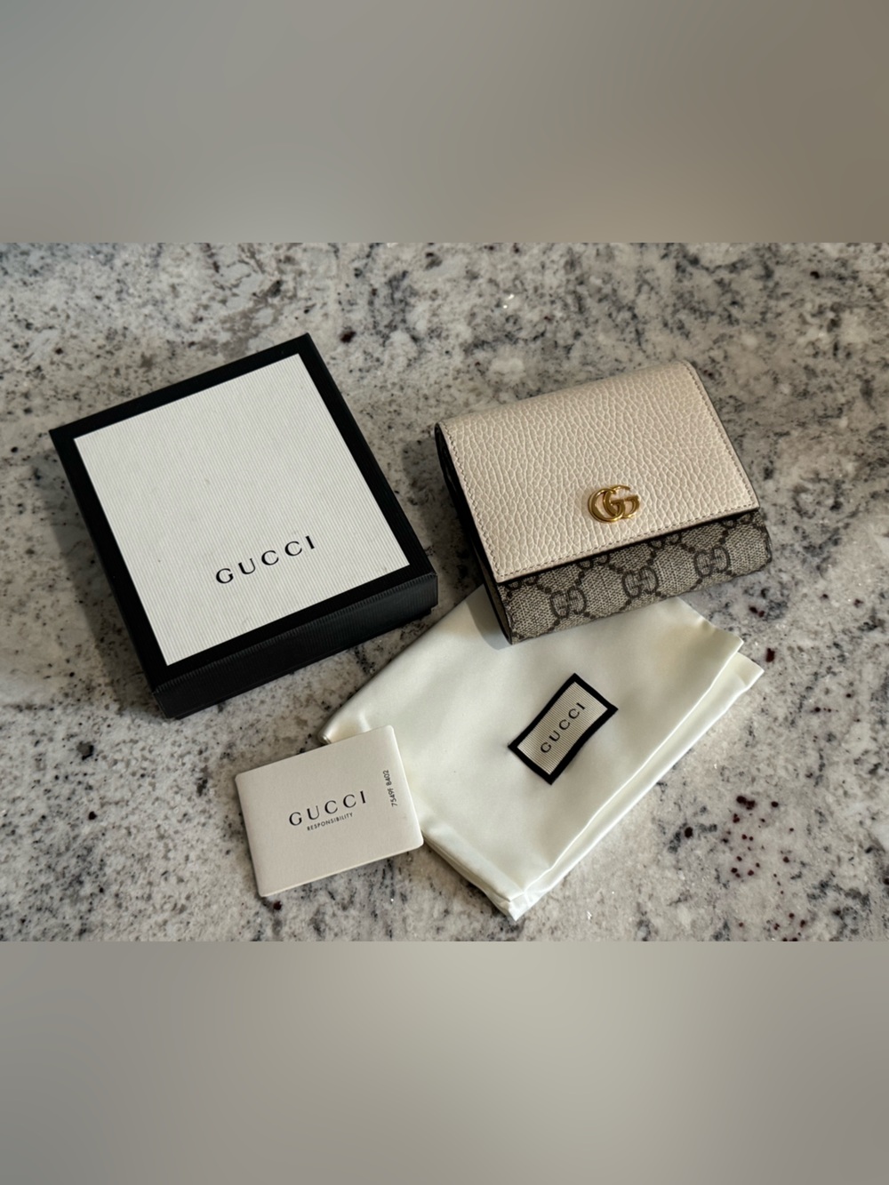 Authentic Gucci GG Small Monogram Bi-Fold Wallet